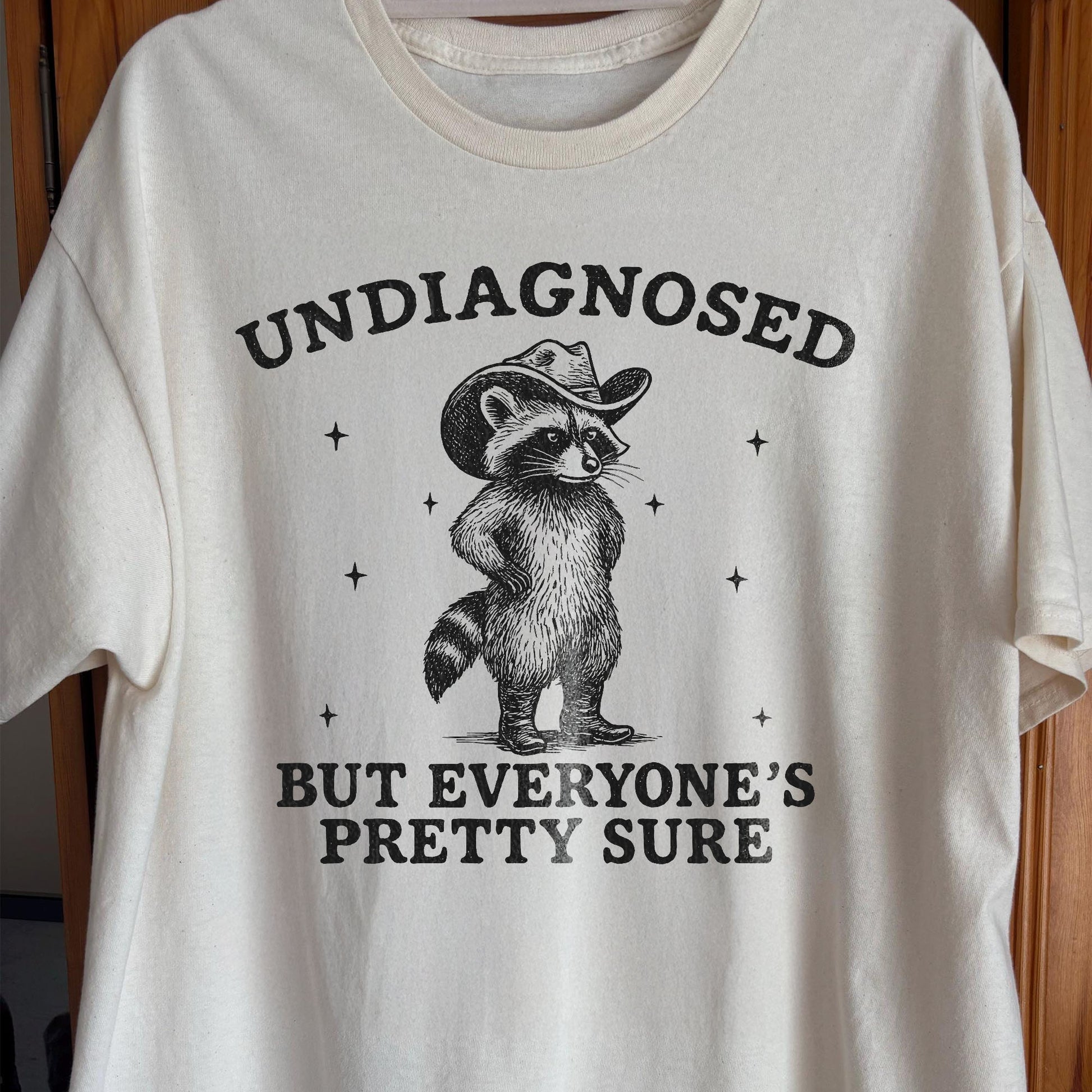 Raccoon Undiagnosed But Everyone's Pretty Sure, funny meme tee gift (view 2)