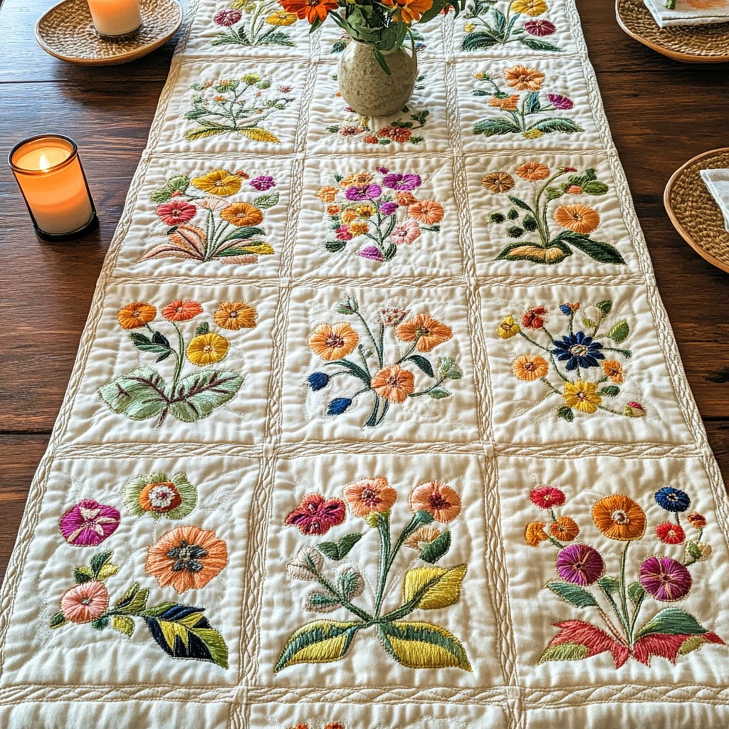 Petal Bliss Quilted Table Runner