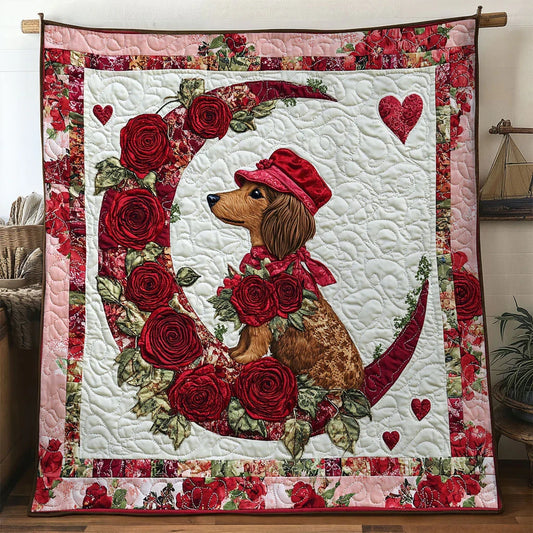 Petal Dachshund Quilt Blanket