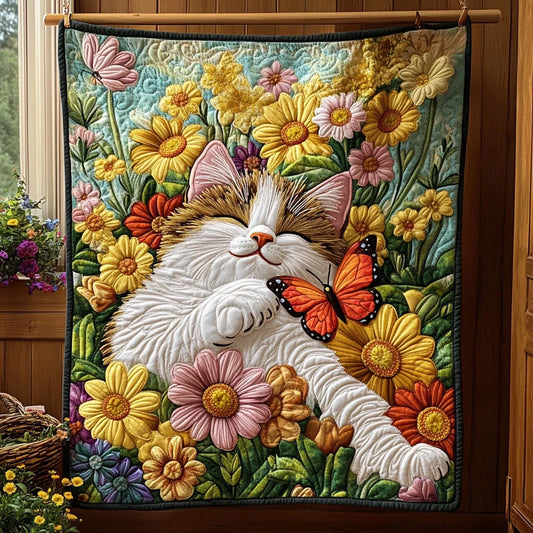 Petal Dreams Kitty Quilt Blanket