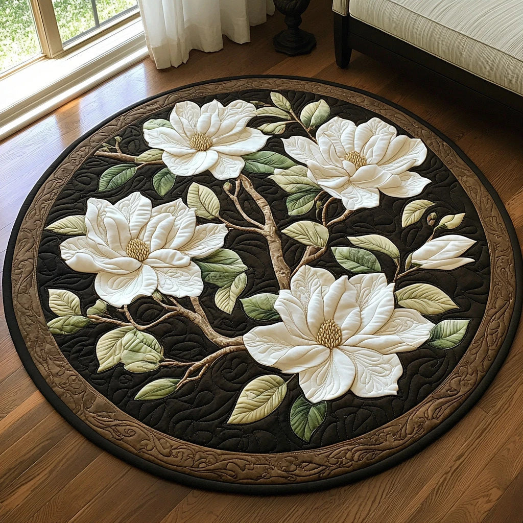 Petal Serenity Quilted Round Mat