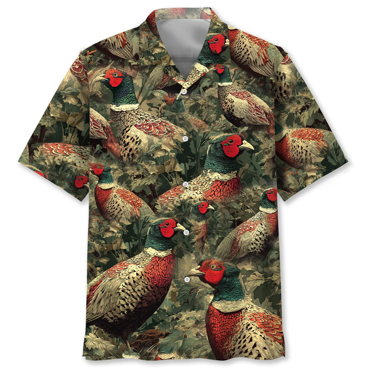 Pheasant Hunting Camouflage Hawaiian Shirt, custom shirt gift for men