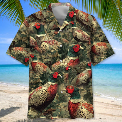 Pheasant Hunting Camouflage Hawaiian Shirt, custom shirt gift for men (view 2)