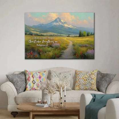 philippians 4 13 i can do all things through christ wall art canvas (Landscape) (view 6)