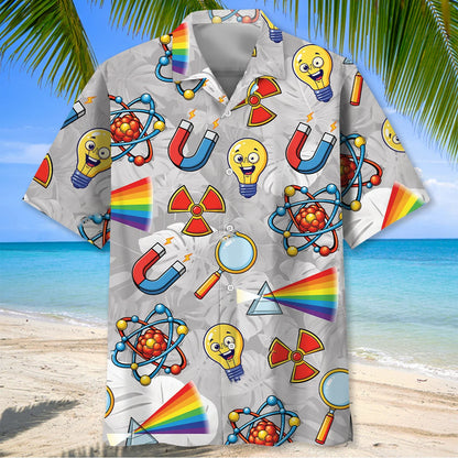 Physics Symbol Hawaiian Shirt, custom shirt gift for men (view 2)