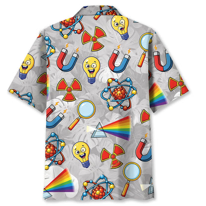Physics Symbol Hawaiian Shirt, custom shirt gift for men (view 3)
