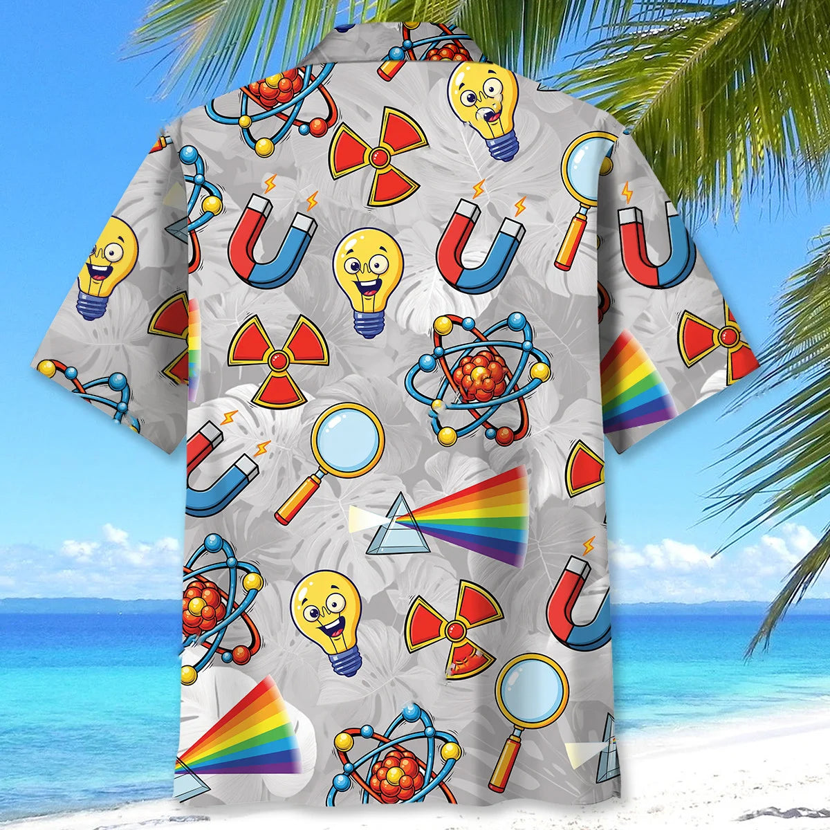 Physics Symbol Hawaiian Shirt, custom shirt gift for men (view 4)