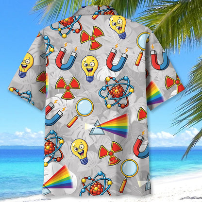 Physics Symbol Hawaiian Shirt, custom shirt gift for men (view 4)