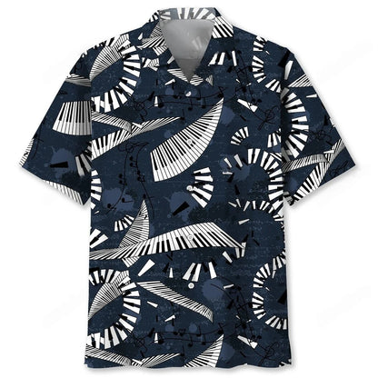 Piano Flying Music Hawaiian Shirt, custom shirt gift for men