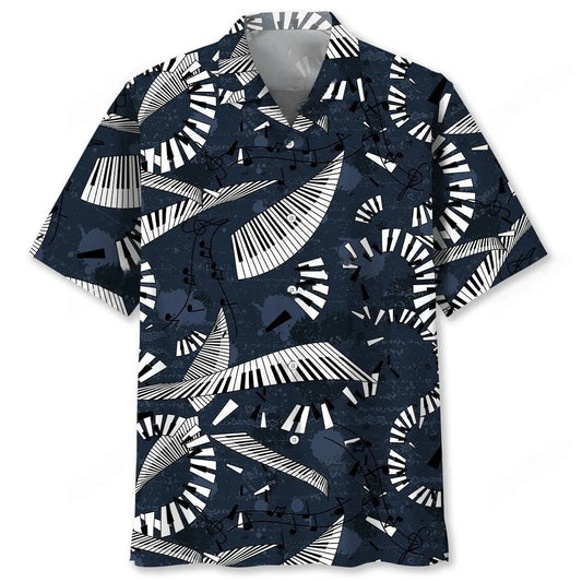 Piano Flying Music Hawaiian Shirt, custom shirt gift for men