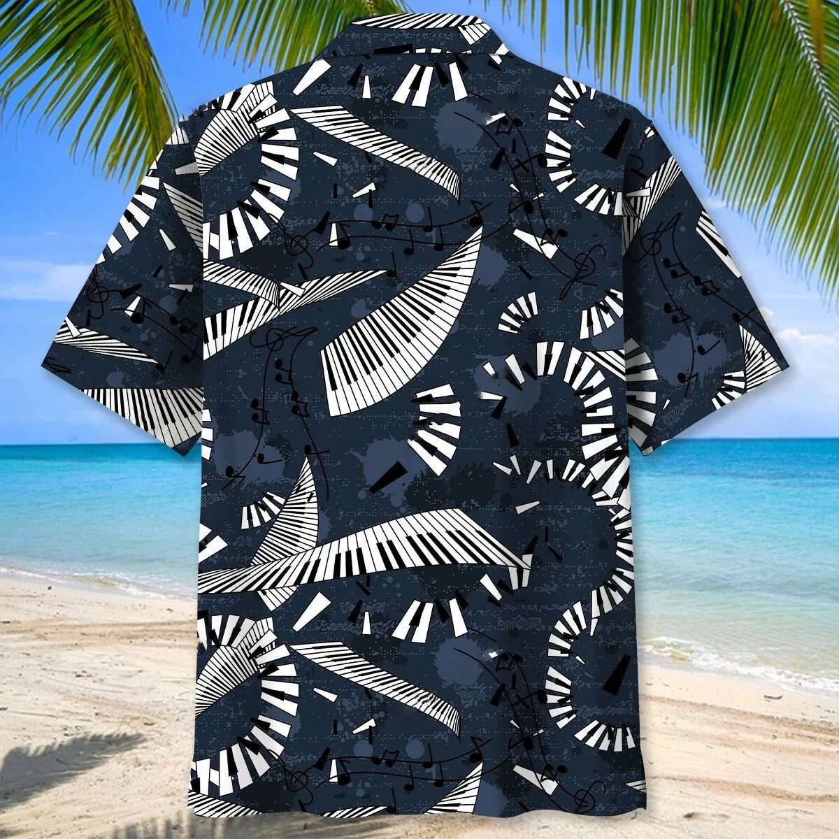 Piano Flying Music Hawaiian Shirt, custom shirt gift for men (view 2)
