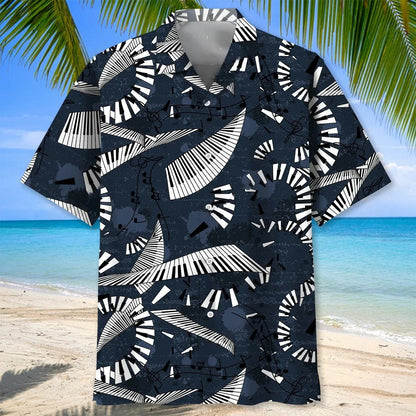 Piano Flying Music Hawaiian Shirt, custom shirt gift for men (view 4)