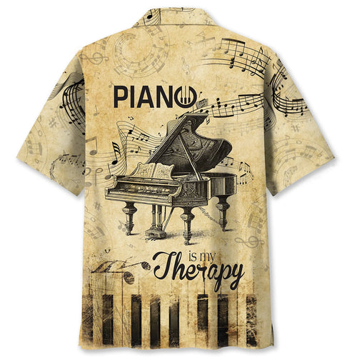 Piano is my Therapy Hawaiian Shirt, custom shirt gift for men