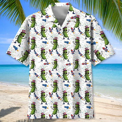 Pickle Dancing Proud of America Hawaiian Shirt, custom shirt gift for men (view 2)
