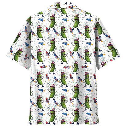Pickle Dancing Proud of America Hawaiian Shirt, custom shirt gift for men (view 4)