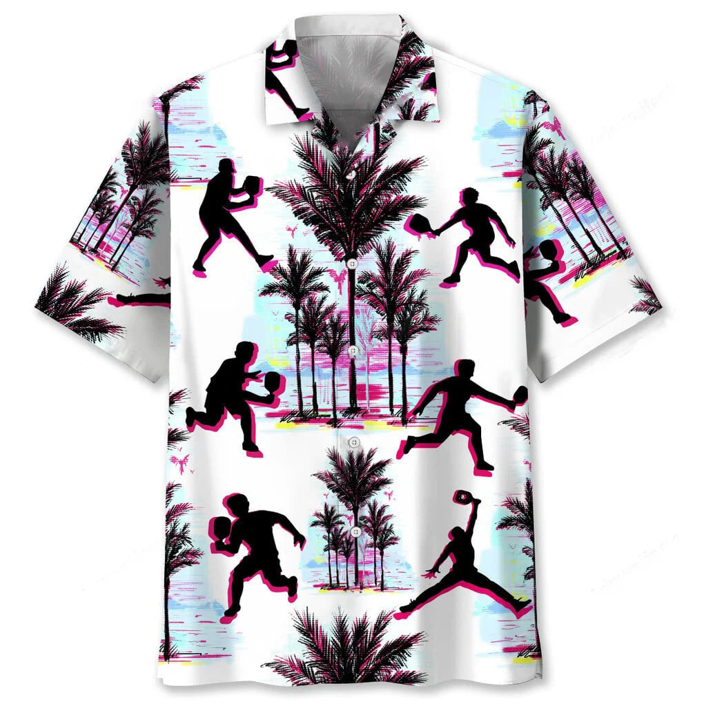 Pickleball Abstract Background Hawaiian Shirt, custom shirt gift for men (view 2)