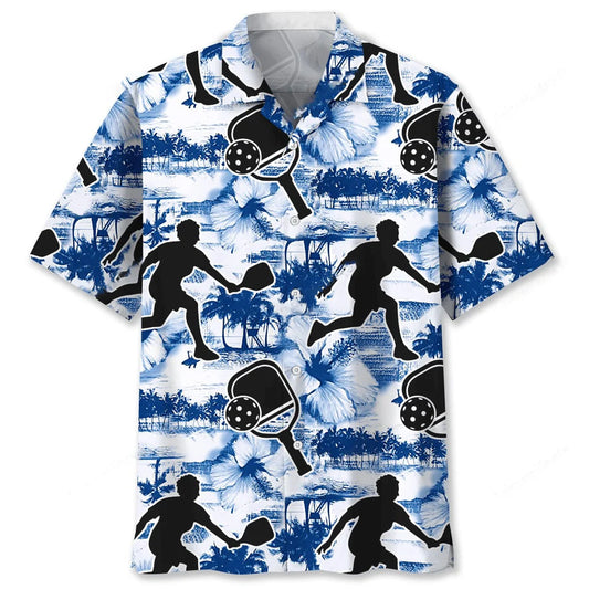 Pickleball Blue Nature Hawaiian Shirt, custom shirt gift for men