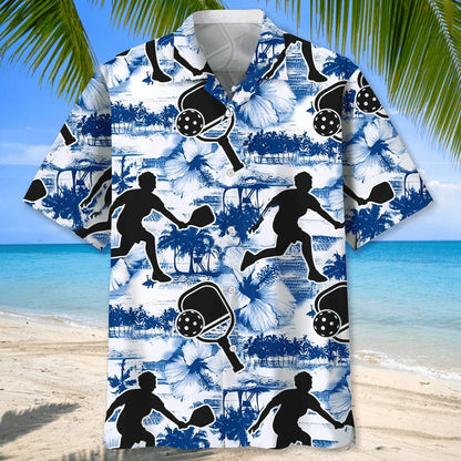 Pickleball Blue Nature Hawaiian Shirt, custom shirt gift for men (view 2)