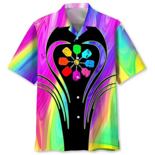 Pickleball Color Hawaiian Shirt, custom shirt gift for men