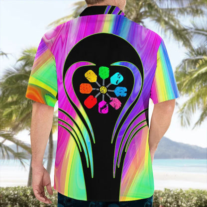 Pickleball Color Hawaiian Shirt, custom shirt gift for men (view 3)