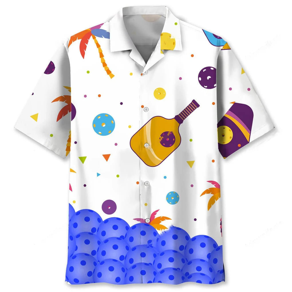 Pickleball Lovers Hawaiian Shirt, custom shirt gift for men (view 2)