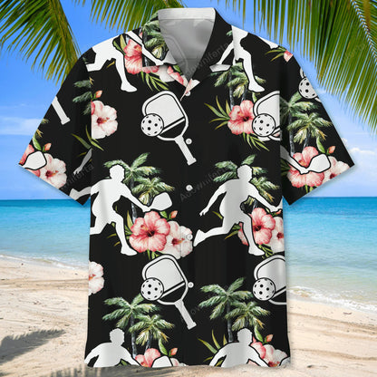 Pickleball Nature Flower Hawaiian Shirt, custom shirt gift for men