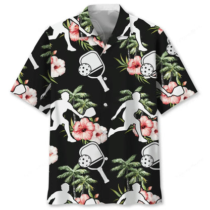 Pickleball Nature Flower Hawaiian Shirt, custom shirt gift for men (view 2)