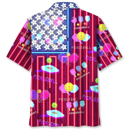 Pickleball Neon Hawaiian Shirt, custom shirt gift for men (view 2)