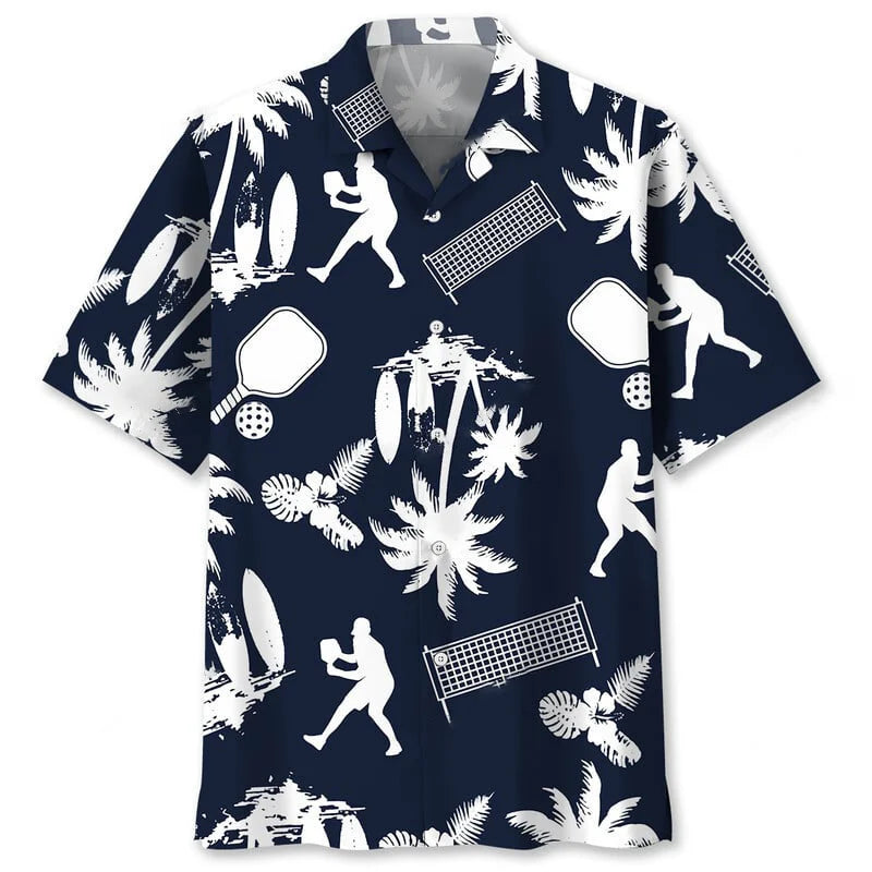 Pickleball Play White Hawaiian Shirt, custom shirt gift for men