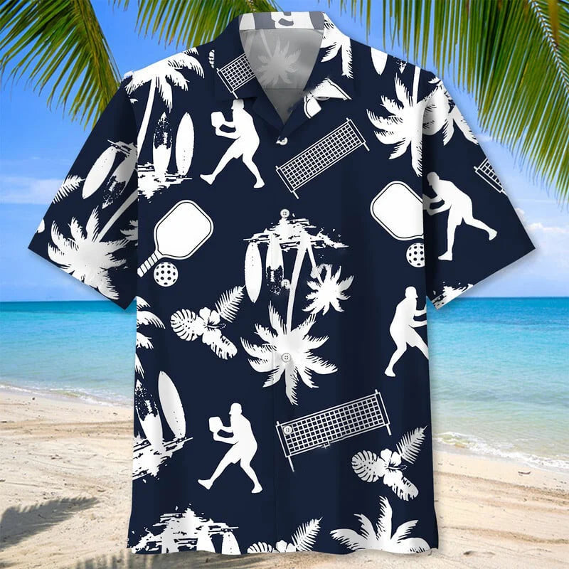 Pickleball Play White Hawaiian Shirt, custom shirt gift for men (view 2)