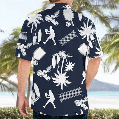 Pickleball Play White Hawaiian Shirt, custom shirt gift for men (view 3)