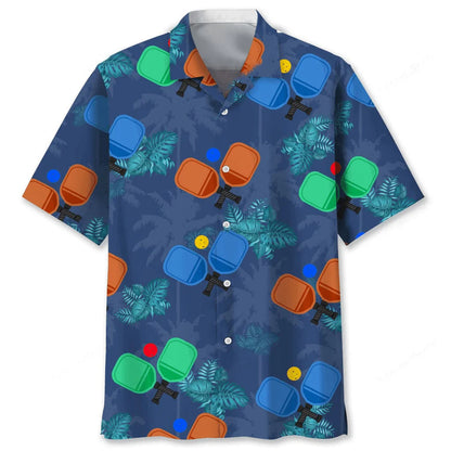 Pickleball Tropical Hawaiian Shirt, custom shirt gift for men (view 2)