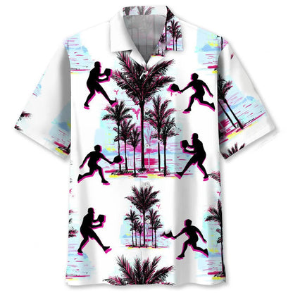 Pickleball White Hawaiian Shirt, custom shirt gift for men