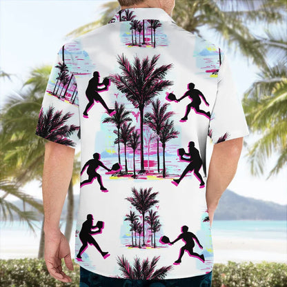 Pickleball White Hawaiian Shirt, custom shirt gift for men (view 2)