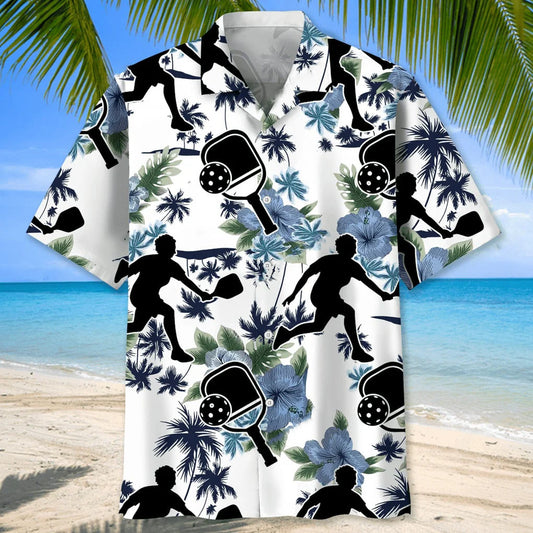 Pickleball White Nature Hawaiian Shirt, custom shirt gift for men