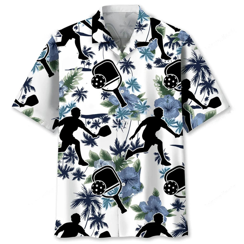 Pickleball White Nature Hawaiian Shirt, custom shirt gift for men (view 2)
