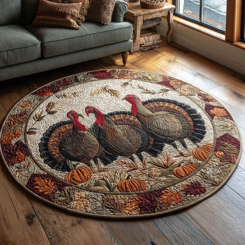 Pilgrim Feast Quilted Round Mat