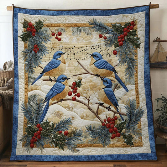 Pine Song Bluebird Quilt Blanket