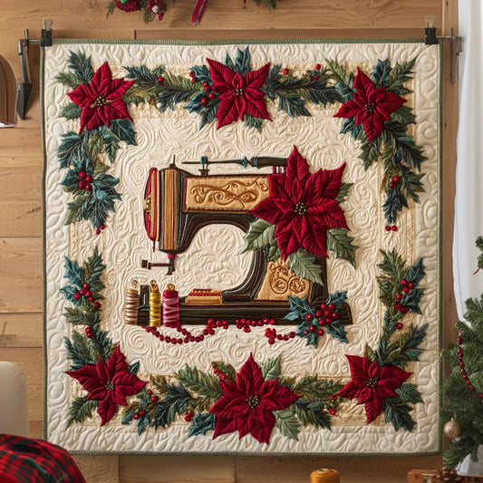 Pine Whisper Sewing Machine Quilt Blanket