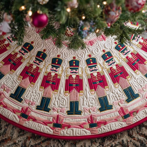 Pink Parade Nutcracker Christmas Quilted Tree Skirt