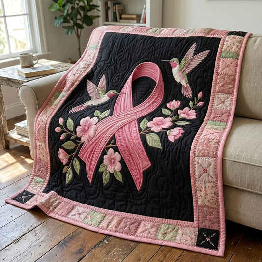 Pink Ribbon Serenity Quilt Blanket