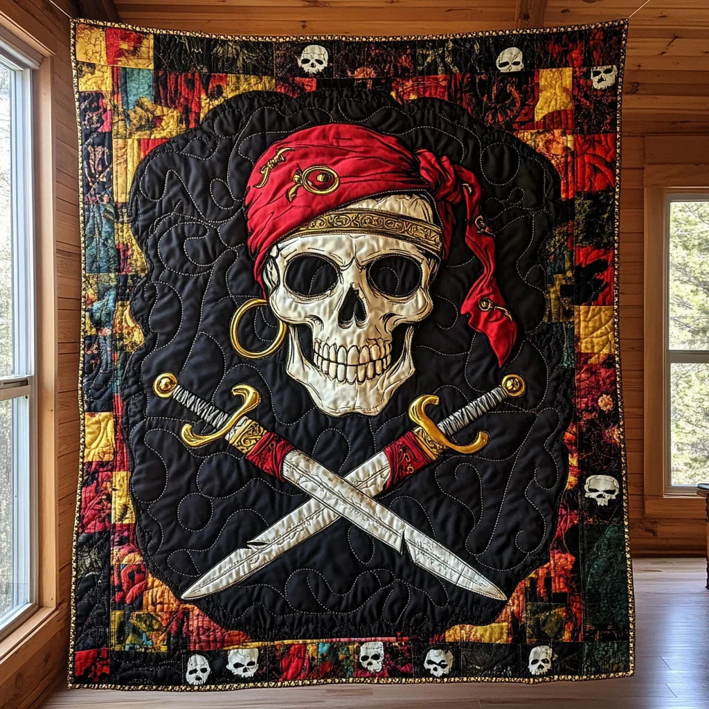 Pirate Skull Quilt Blanket