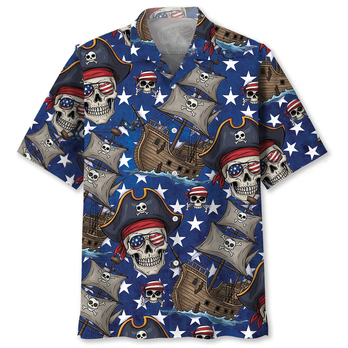 Pirate America Hawaiian Shirt, custom shirt gift for men