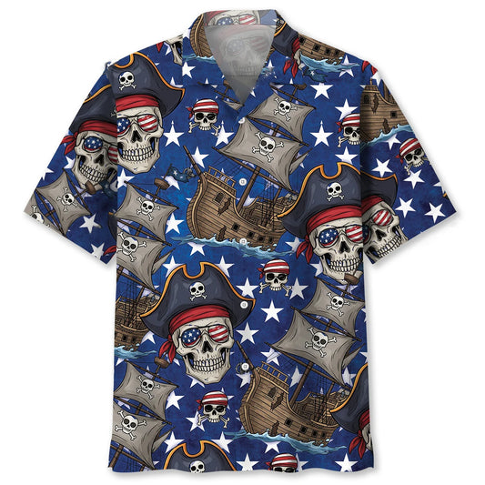 Pirate America Hawaiian Shirt, custom shirt gift for men
