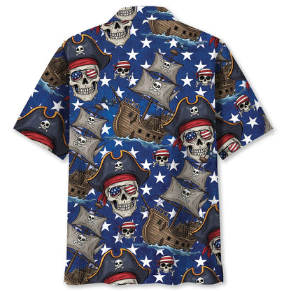 Pirate America Hawaiian Shirt, custom shirt gift for men (view 2)