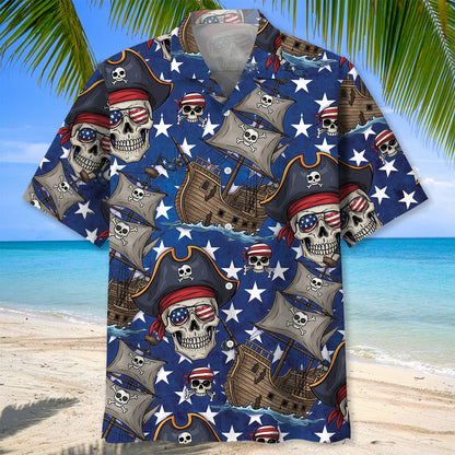 Pirate America Hawaiian Shirt, custom shirt gift for men (view 3)