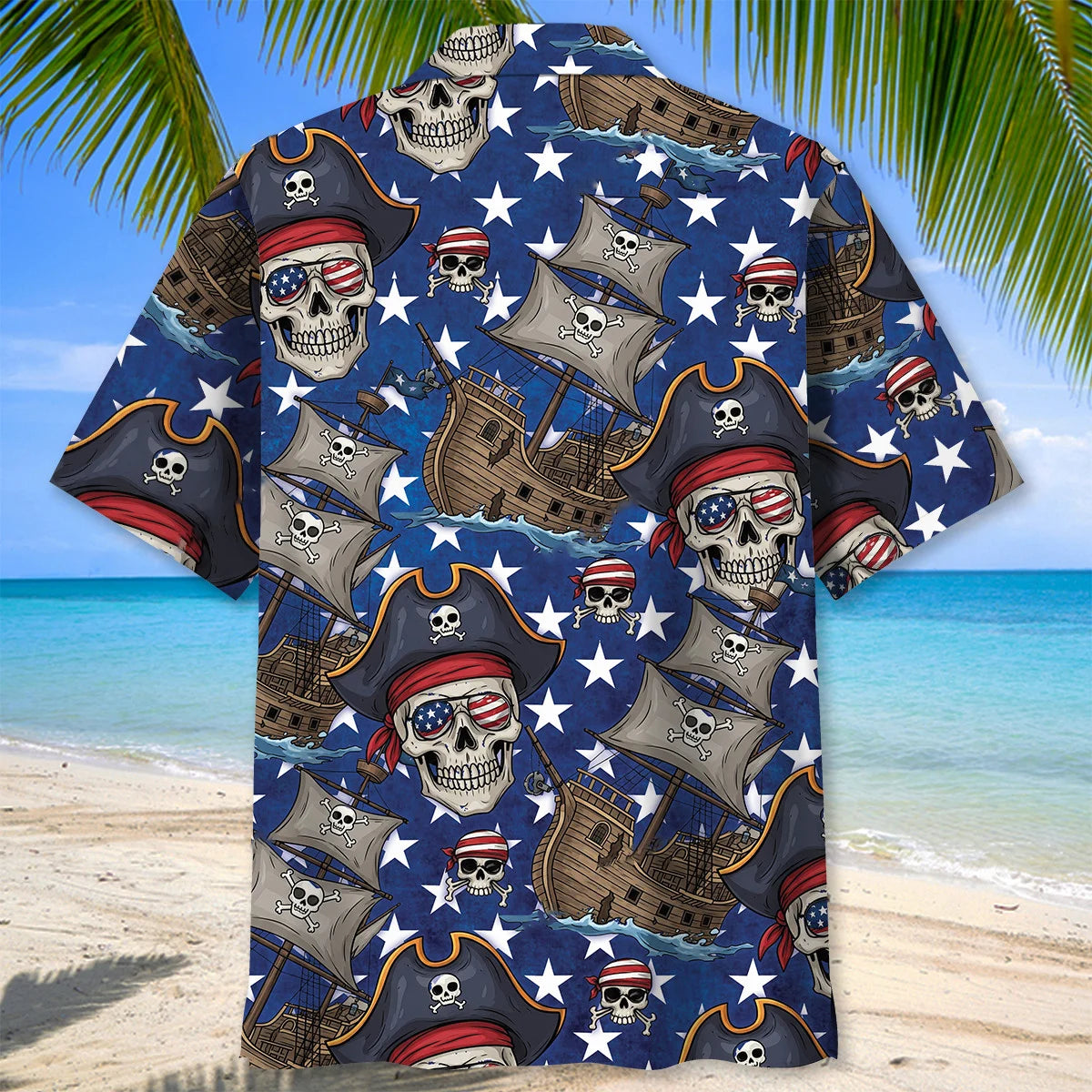 Pirate America Hawaiian Shirt, custom shirt gift for men (view 4)