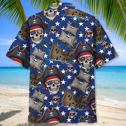 Pirate America Hawaiian Shirt, custom shirt gift for men (view 4)