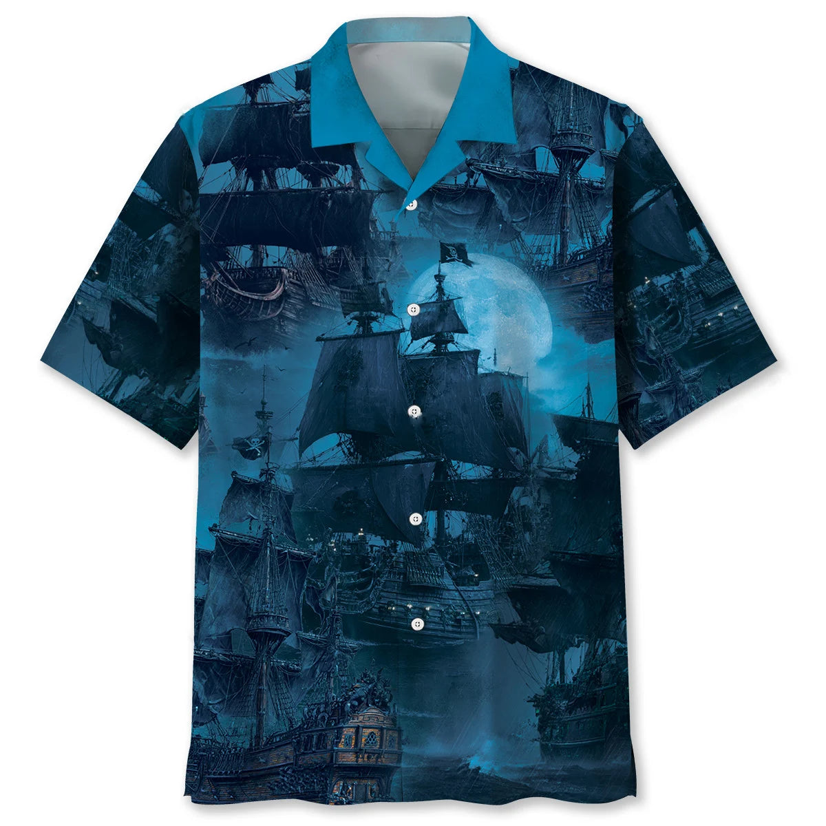 Pirate Ship in the Storm Hawaiian Shirt, custom shirt gift for men