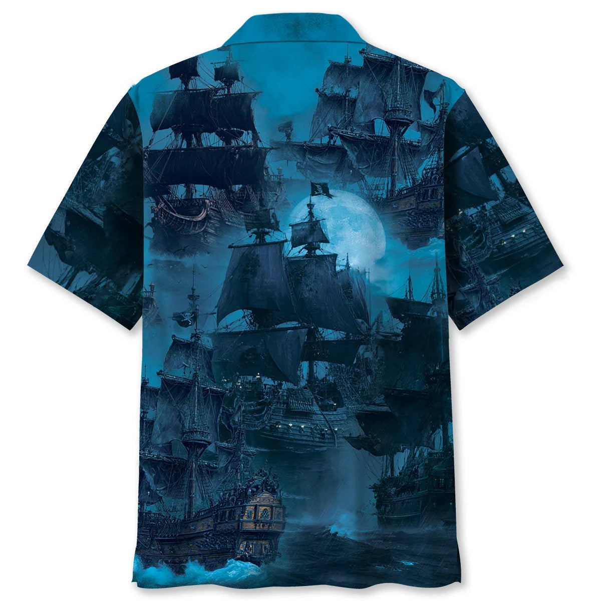 Pirate Ship in the Storm Hawaiian Shirt, custom shirt gift for men (view 2)